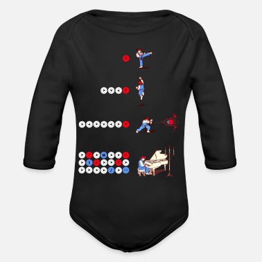 Street Fighter Street Fighter Piano - Organic Long-Sleeved Baby Bodysuit