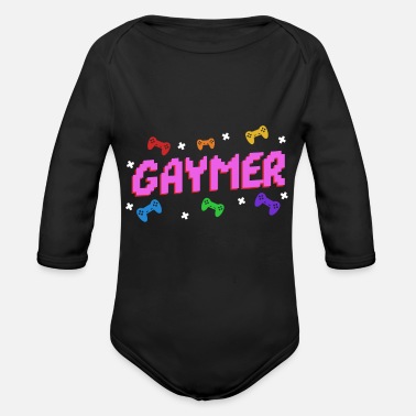 Lgbt LGBT Gamer Gaymer T-Shirt | Gay Pride Rainbow Gift - Organic Long-Sleeved Baby Bodysuit