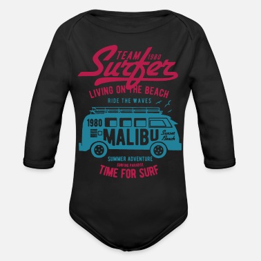Surfer surfer living the beach malibu 2 - Organic Long-Sleeved Baby Bodysuit