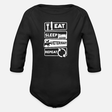 University Vet Medicine Eat Sleep Repeat - Organic Long-Sleeved Baby Bodysuit