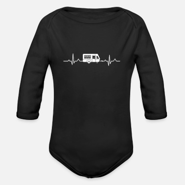 Heartbeat Camping Heartbeat EKG Motorhome Camper - Organic Long-Sleeved Baby Bodysuit