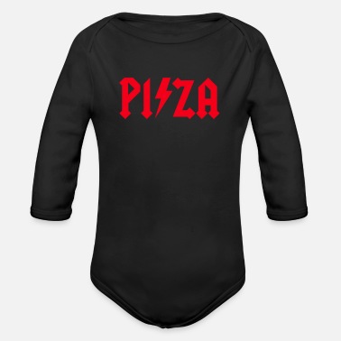 Rocker Pizza Rock Music Hard Rock Rock n roll Pizza lover - Organic Long-Sleeved Baby Bodysuit