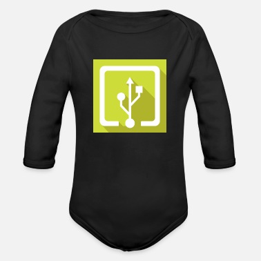 Usb usb - Organic Long-Sleeved Baby Bodysuit