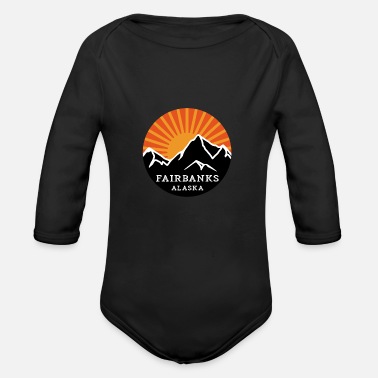 Alaska Fairbanks Alaska Retro Sunset Mountains Vintage Su - Organic Long-Sleeved Baby Bodysuit