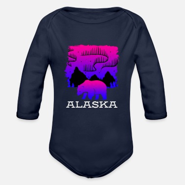 Alaska Alaska Lights Bear - Organic Long-Sleeved Baby Bodysuit