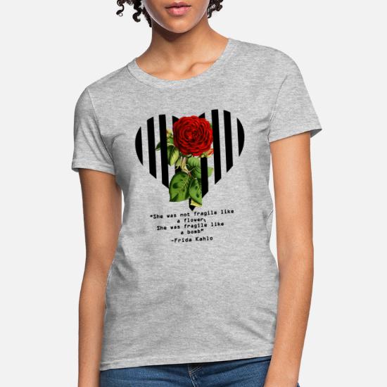 Frida Kahlo Red Rose Women/'s T-Shirt