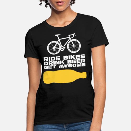 Will Ride For Beer Cyclist Tee Shirts Bicycle Rider Maglietta 