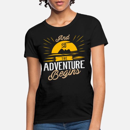 Summer Shirts Camping Gifts Women's Clothing Tshirt Graphic Tees Shirt Adventure Let The Adventure Begin Camping