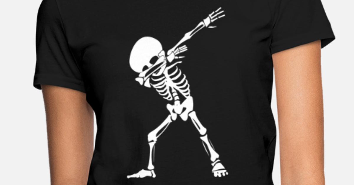 Dabbing Skeleton Funny Halloween Dab Skull Youth Short Sleeve T-Shirt