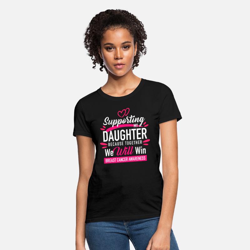 Breast Cancer Awareness I Wear Pink For My Daughter Ladies Tri-Blend V-Neck Shirt DAUGHTER-6750VL