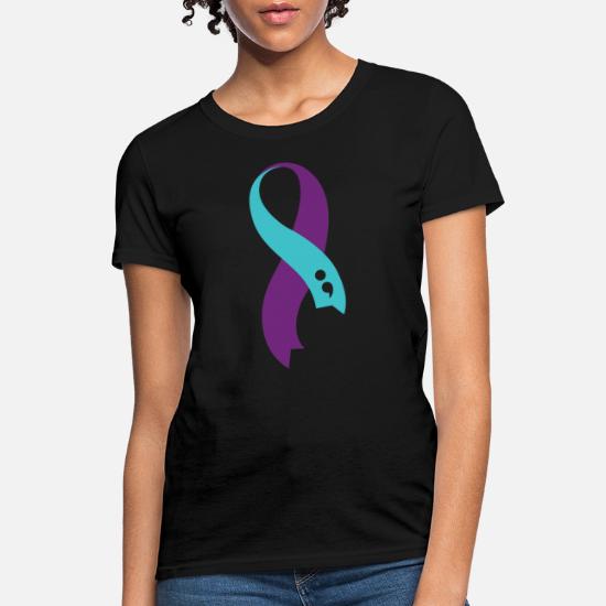 Never Give Up Tee Teen Suicide Prevention Shirt Mental Health Purple and Teal Suicide Ribbon Shirt FIGHT-- Suicide Awareness T-Shirt
