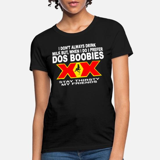 Dos Boobies Dos Equis Beer Parody Tee Funny Adult Women's T-Shirt