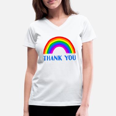 NHS THANK YOU KEY WORKERS Rainbow  T-Shirt Fitted Woman's Quirky Vinyl Print Top 