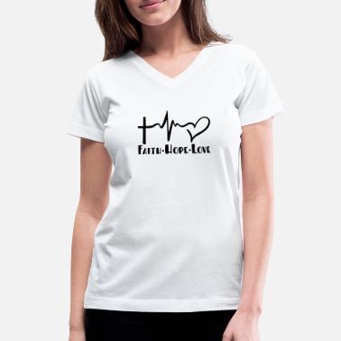 VIIHAHN Men Design Faith Hope Love Outdoor Round Neck Short Sleeve Shirt 