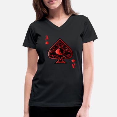 Royal Flush Spades Poker Ace Casino - Women&#39;s V-Neck T-Shirt