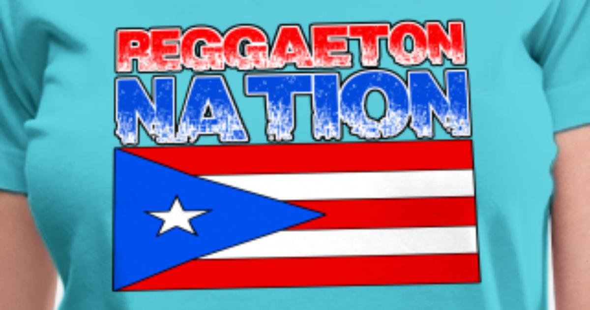 Puerto Rican Pride Reggaeton Nation Black Outline Women S V Neck T