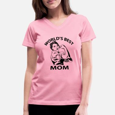 Mom worlds best - Women&#39;s V-Neck T-Shirt