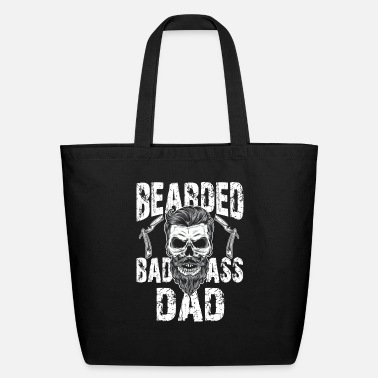 Bearded Badass Dad Beard Skull Barber Hair Beard - Eco-Friendly Tote Bag