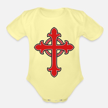 Red Cross Red Christian cross - Organic Short-Sleeved Baby Bodysuit