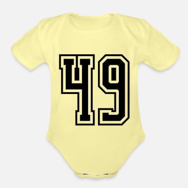 Year 49 Number number - Organic Short-Sleeved Baby Bodysuit