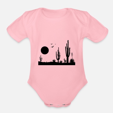 Desert Desert desert landscape - Organic Short-Sleeved Baby Bodysuit