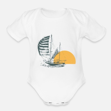 Sailing sailing - Organic Short-Sleeved Baby Bodysuit