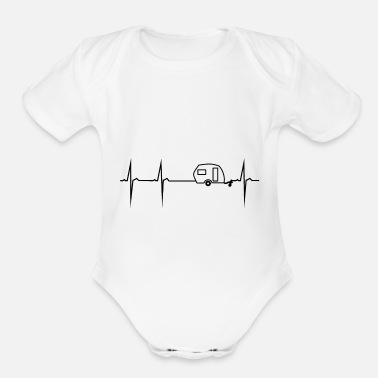 Happy Holidays my heart beats for trailer camping - Organic Short-Sleeved Baby Bodysuit