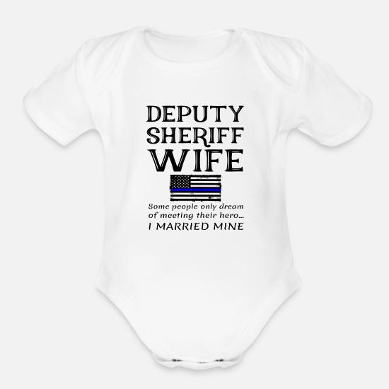 Proud Deputy Sheriff Wife Thin Blue Line Us Flag Organic Short Sleeved Baby Bodysuit Spreadshirt
