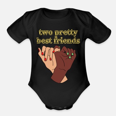 Forever Two pretty best friends - Organic Short-Sleeved Baby Bodysuit