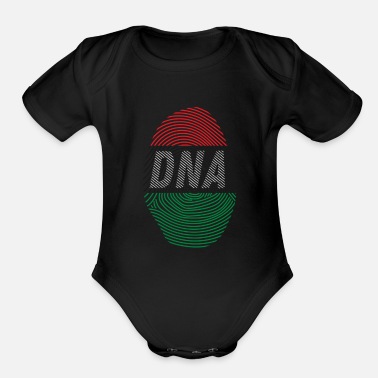 Red African Color DNA Thumb Finger Print Red Green Black - Organic Short-Sleeved Baby Bodysuit