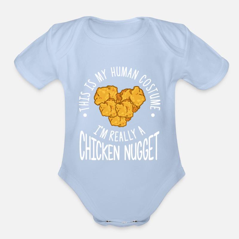 Funny Human Costume Chicken Nugget Organic Short Sleeved Baby Bodysuit Spreadshirt
