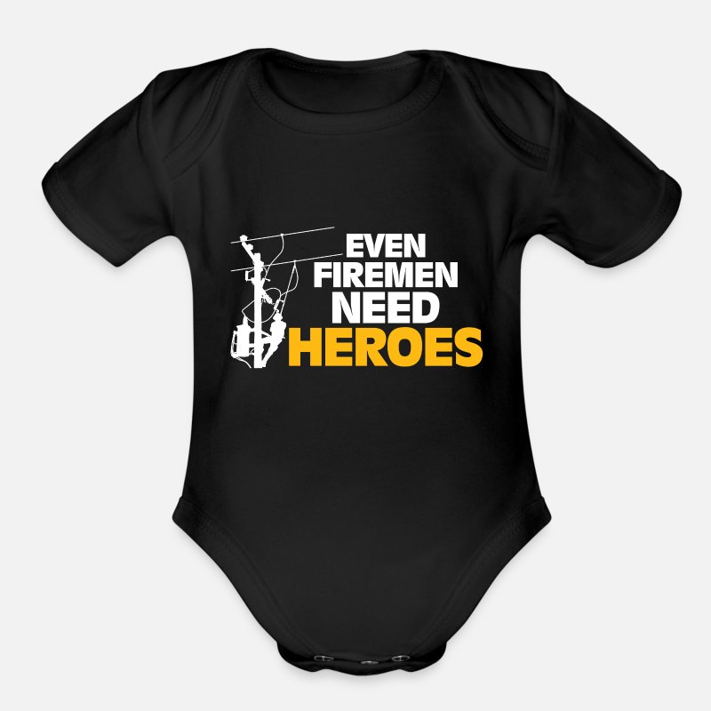 American Lineman Design On The Back Baby Outfit Short Sleeves Bodysuits