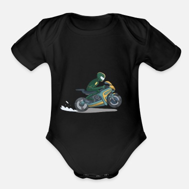 Racing Motorcycle race - Organic Short-Sleeved Baby Bodysuit