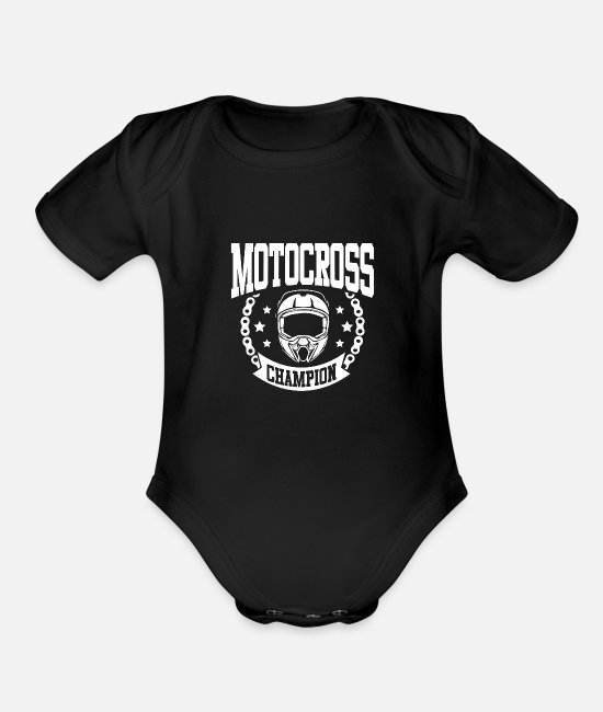 Baby Girl Short Sleeve Organic Bodysuits Vintage Motocross Dirt Bike Silhouette Baby Rompers