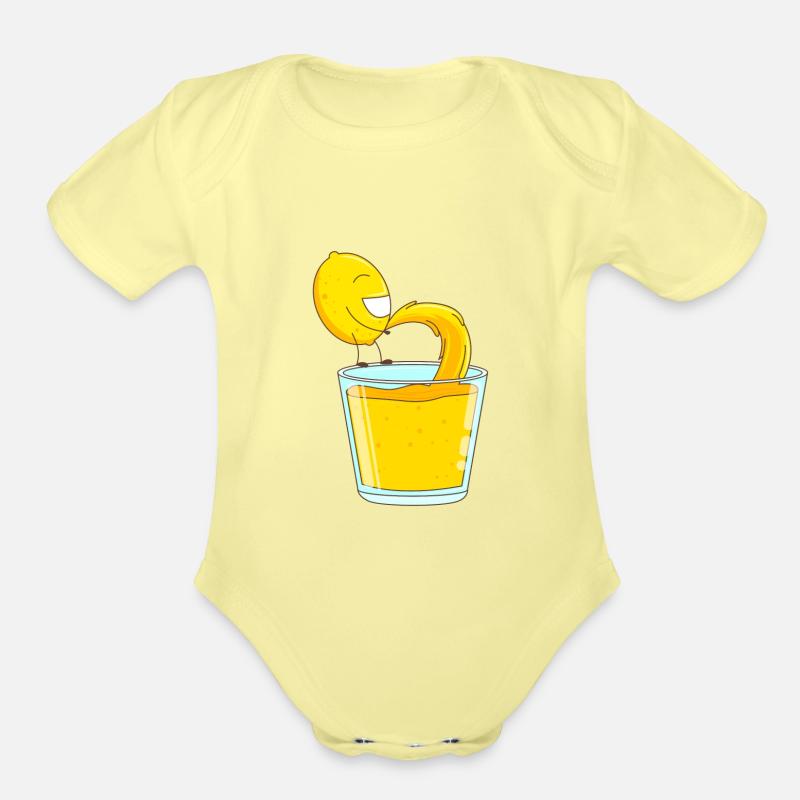 Limonade Au Citron Le Citron Fait Pipi Dans Le Verre Cache Couche Bio Manches Courtes Bebe Spreadshirt