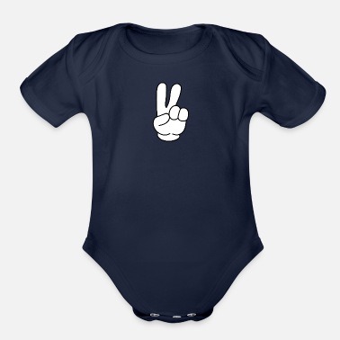 Global Peace peace, peace sign, global peace - Organic Short-Sleeved Baby Bodysuit