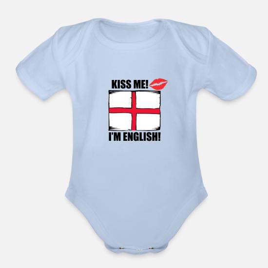 Embrasse Moi Je Suis Anglais Cache Couche Bio Manches Courtes Bebe Spreadshirt Embrasse Moi Je Suis Anglais Cache Couche Bio Manches Courtes Bebe Spreadshirt