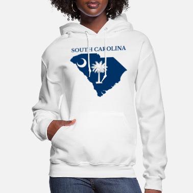 Tenacitee Girls Living in Illinois with South Carolina Roots Hooded Sweatshirt 