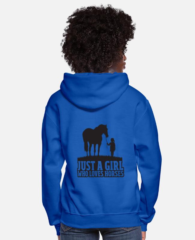 A Girl Who Love Horses Horse Lover Gift Women Hoodie Rearing Horse