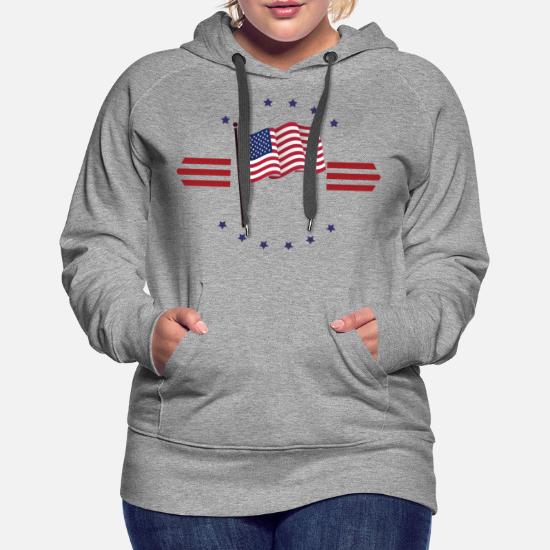Freedom Flag With Statue of Liberty American Pride Graphic Pullover Hoodie