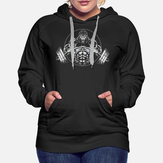 Fitness Gorilla, Gorilla, Beast, Primal, Fitness Women's Premium Hoodie