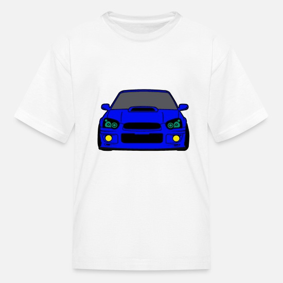 STUFF4 Boy's Navy Blue Round Neck T-Shirt/Stencil Car Art/Impreza WRX STI 4/SZ