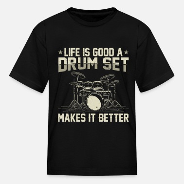 Youth Kids Childrens Panda Bear Playing Drums Drummer T-shirt NEW Age 5-13 