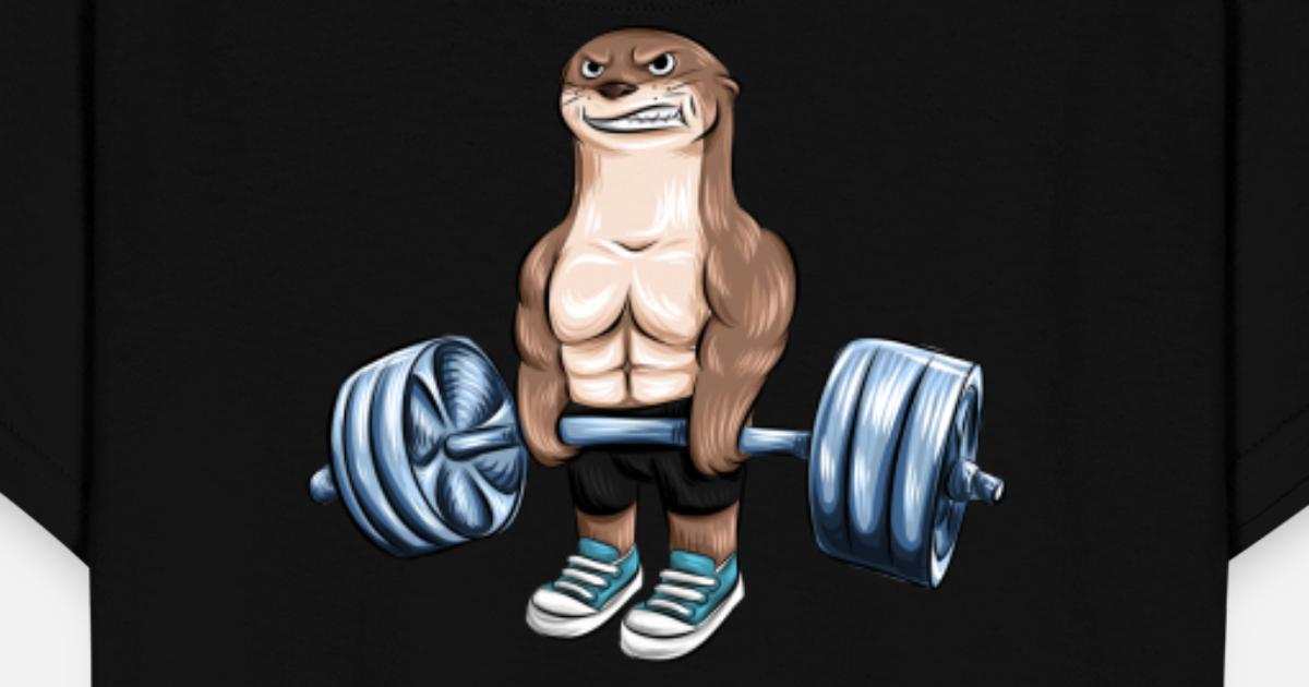 Otter Weight Lifting Gift Gym Fitness Men' Kids' T-Shirt