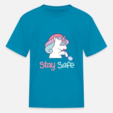 Quarantine unicorn stay safe - Kids&#39; T-Shirt