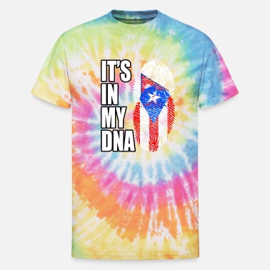 Puerto Rico Puerto Rican And Nepalese Mix DNA Flag Heritage - Unisex Tie Dye T-Shirt