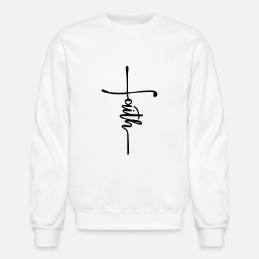 Catholic Faith, Hand-lettered, Cross, Jesus, Christian - Unisex Crewneck Sweatshirt