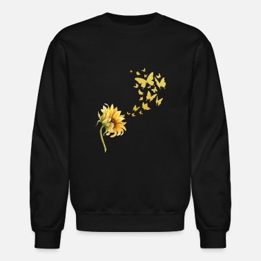 Sunflower Sunflower Butterflies Positivity Butterfly - Unisex Crewneck Sweatshirt