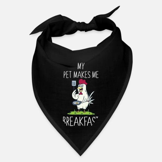 My Pet Makes Me Breakfast Funny Chicken Kids T Shi Bandana Black