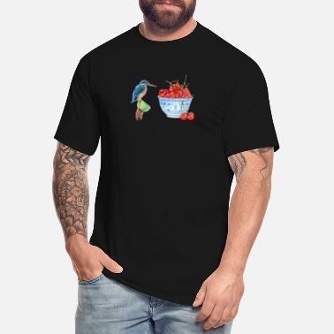 Kingfisher and cherries - Men&#39;s Tall T-Shirt